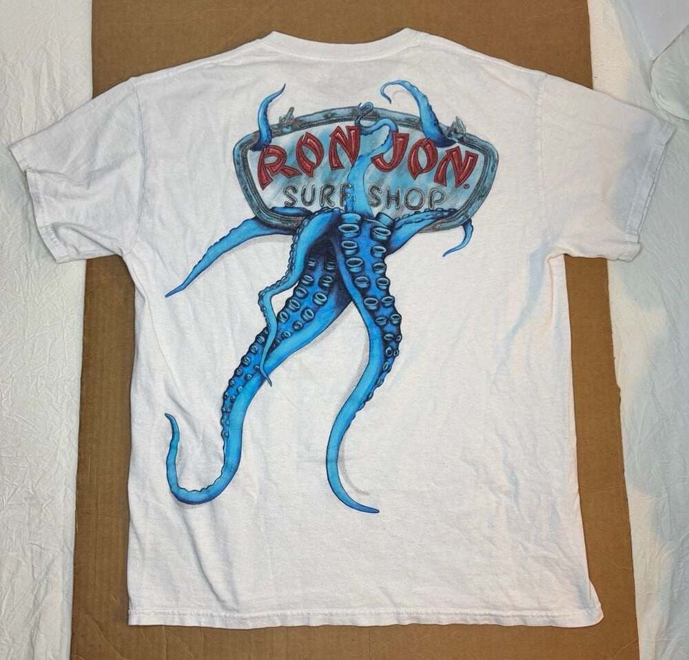 Ron Jon Surf Shop Clearwater Beach White Graphic T-Shirt Medium